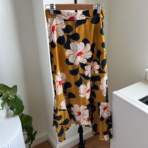 Anthropologie Floral Midi Skirt